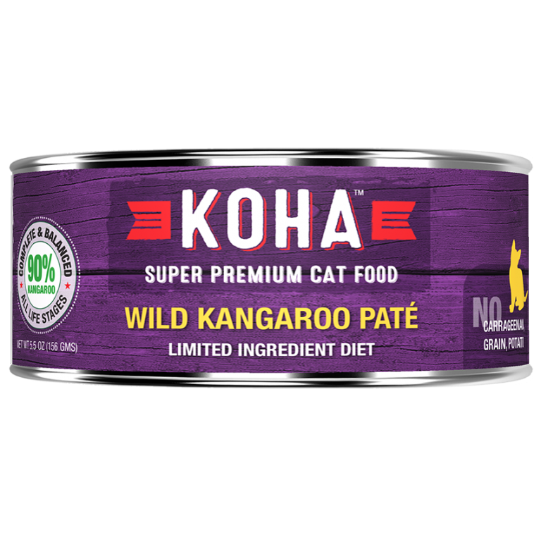 KOHA Wild Kangaroo Pâté Wet Cat Food, 5.5 oz can, case of 24 G5 Feed